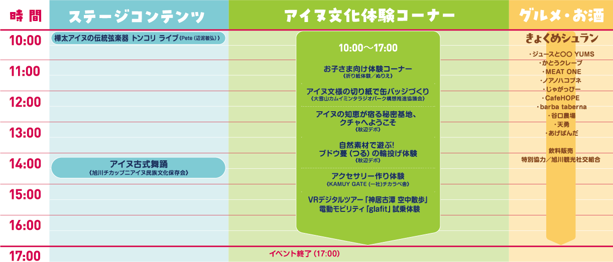 8月23日(日) イベントスケジュール
